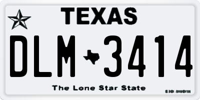 TX license plate DLM3414