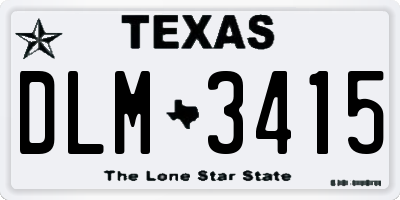 TX license plate DLM3415