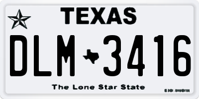 TX license plate DLM3416
