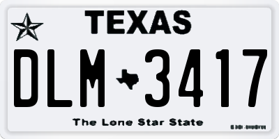 TX license plate DLM3417
