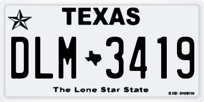 TX license plate DLM3419