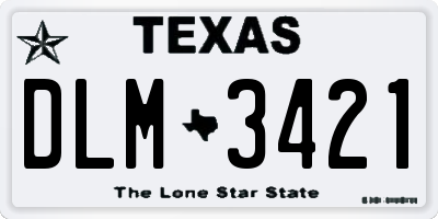 TX license plate DLM3421
