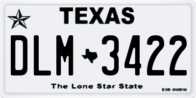 TX license plate DLM3422