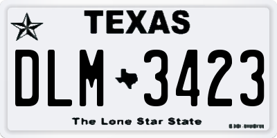 TX license plate DLM3423