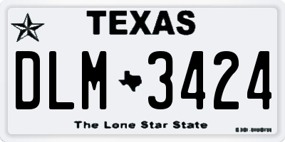 TX license plate DLM3424