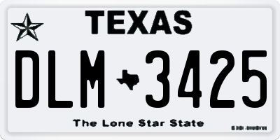 TX license plate DLM3425