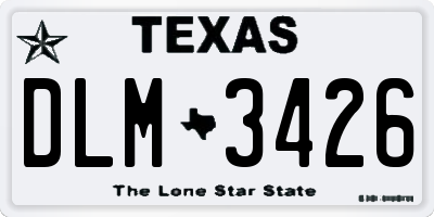 TX license plate DLM3426