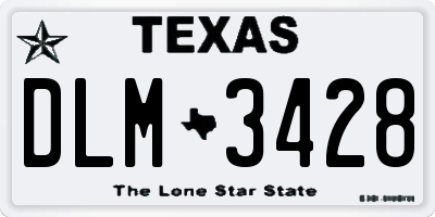 TX license plate DLM3428