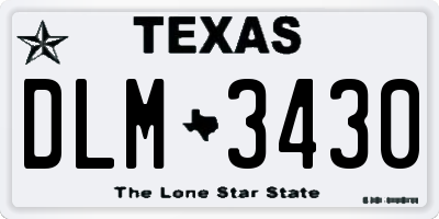TX license plate DLM3430