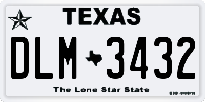 TX license plate DLM3432