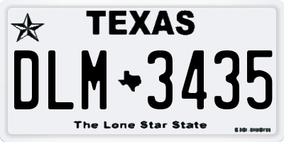 TX license plate DLM3435