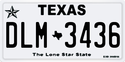 TX license plate DLM3436