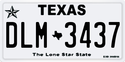 TX license plate DLM3437