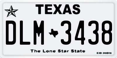 TX license plate DLM3438