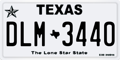TX license plate DLM3440