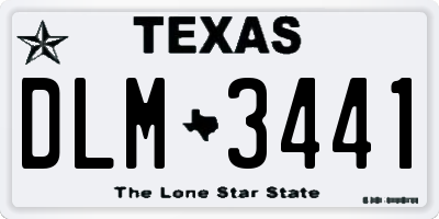 TX license plate DLM3441