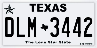 TX license plate DLM3442