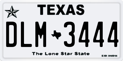 TX license plate DLM3444