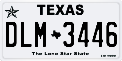 TX license plate DLM3446