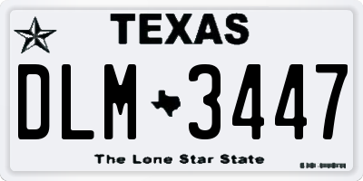 TX license plate DLM3447