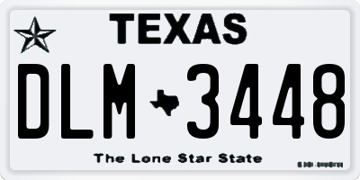 TX license plate DLM3448