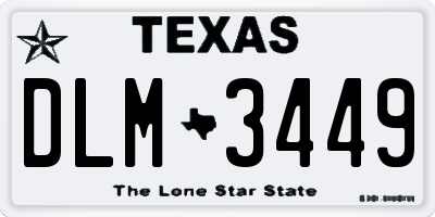 TX license plate DLM3449