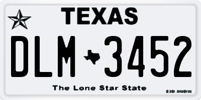 TX license plate DLM3452