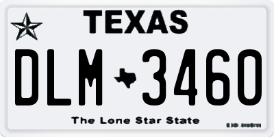TX license plate DLM3460