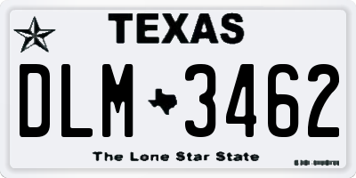 TX license plate DLM3462