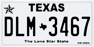TX license plate DLM3467
