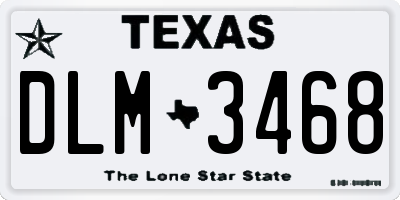 TX license plate DLM3468