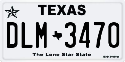 TX license plate DLM3470