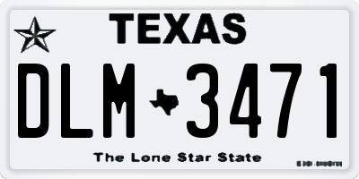 TX license plate DLM3471