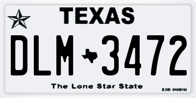 TX license plate DLM3472