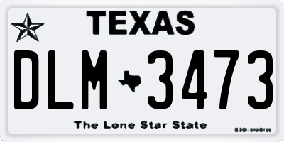 TX license plate DLM3473