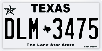 TX license plate DLM3475