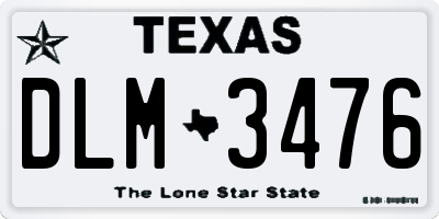 TX license plate DLM3476