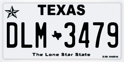 TX license plate DLM3479