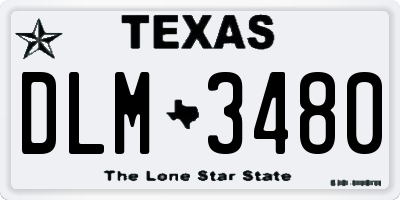 TX license plate DLM3480