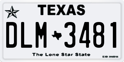 TX license plate DLM3481