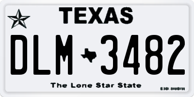 TX license plate DLM3482