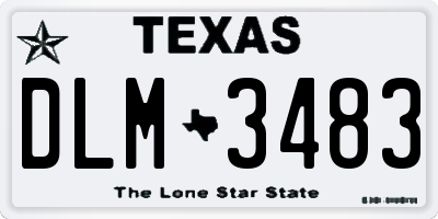 TX license plate DLM3483