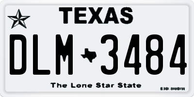 TX license plate DLM3484