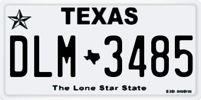 TX license plate DLM3485