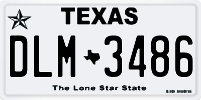 TX license plate DLM3486