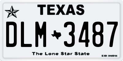 TX license plate DLM3487