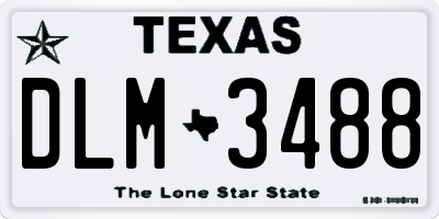 TX license plate DLM3488