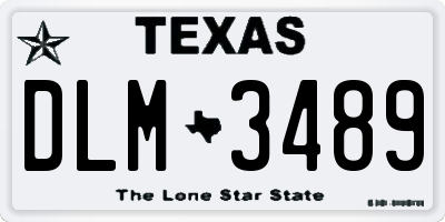 TX license plate DLM3489