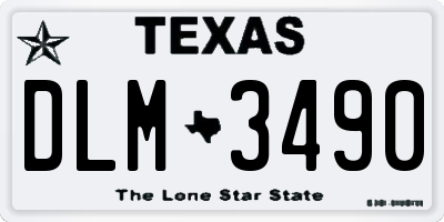 TX license plate DLM3490