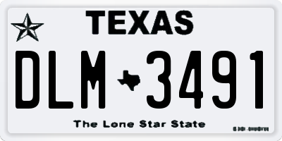 TX license plate DLM3491